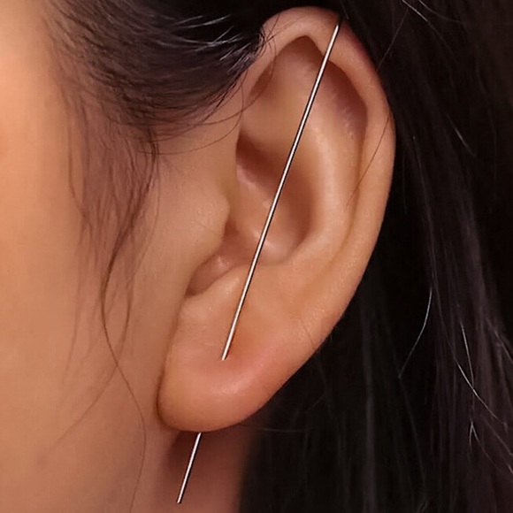 🔵𝟲𝟱%𝗢𝗙𝗙 𝗯𝘂𝗻𝗱𝗹𝗲𝘀 𝟯+🔵 NEW Simple Minimalist Ear Hook Crawler Earring - Picture 4 of 12